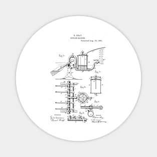 Bottleing Machine Vintage Patent Hand Drawing Magnet